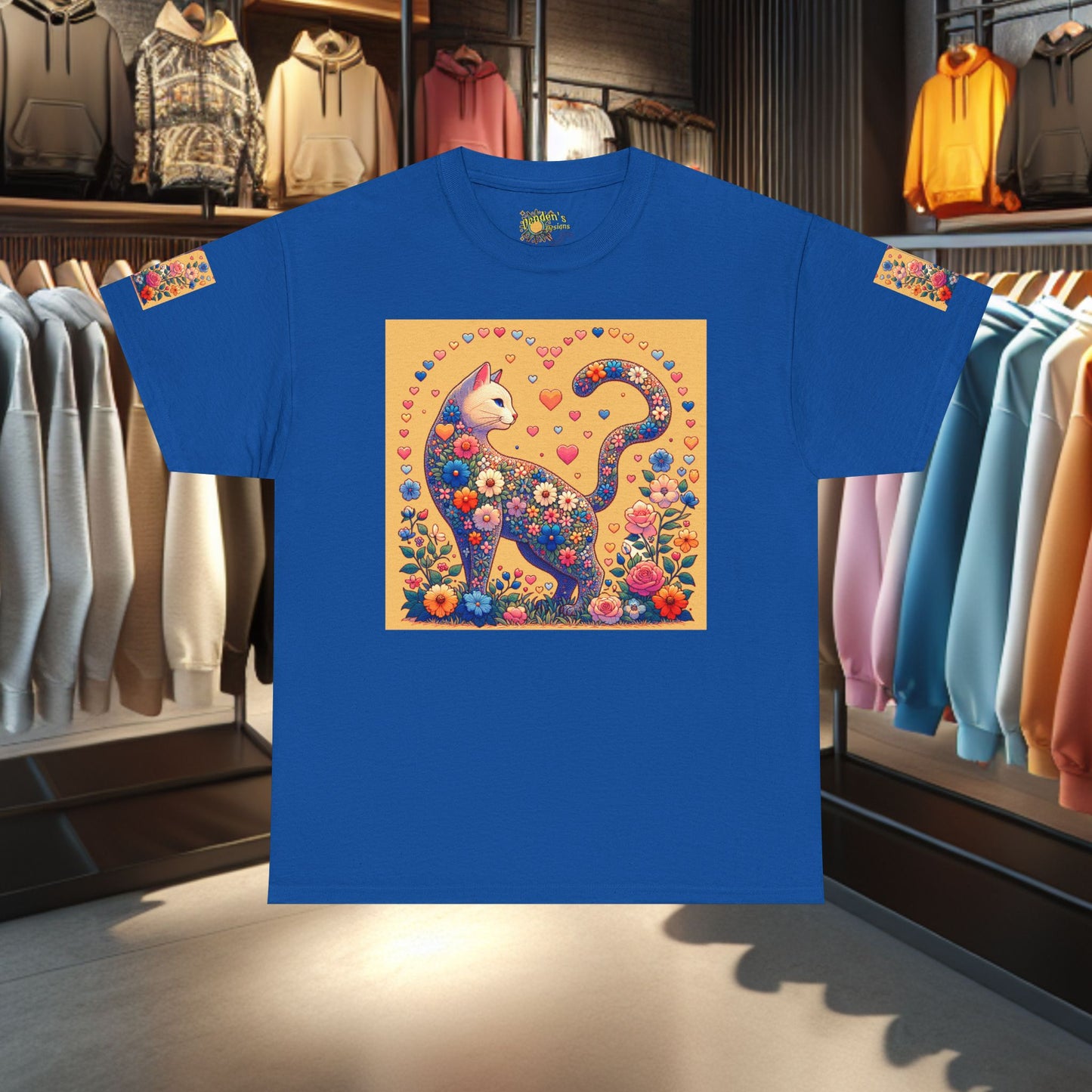 Loving Cat Flower Mozaic T-Shirt