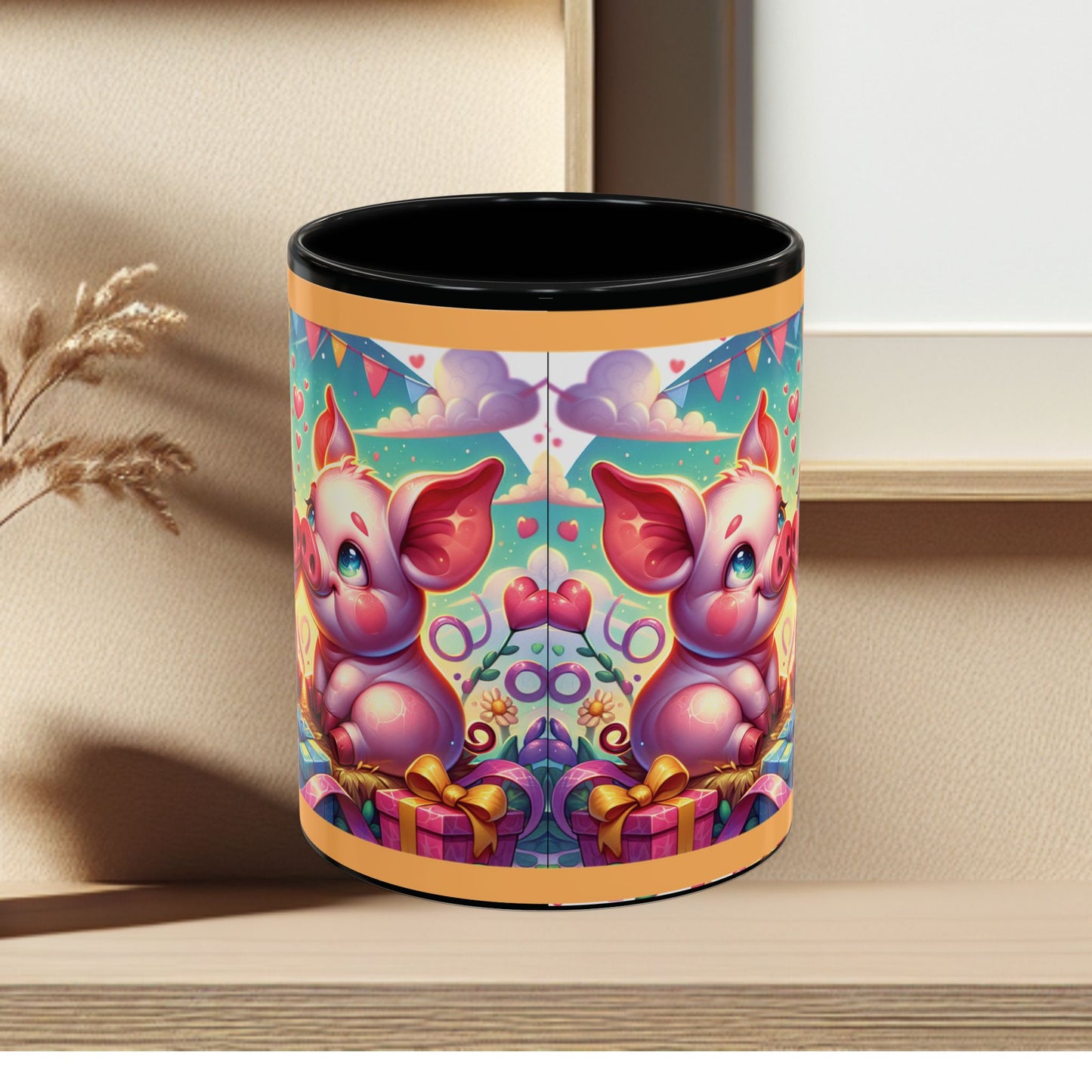 Coffee Mug Love Pigs Picknick 11, 15oz