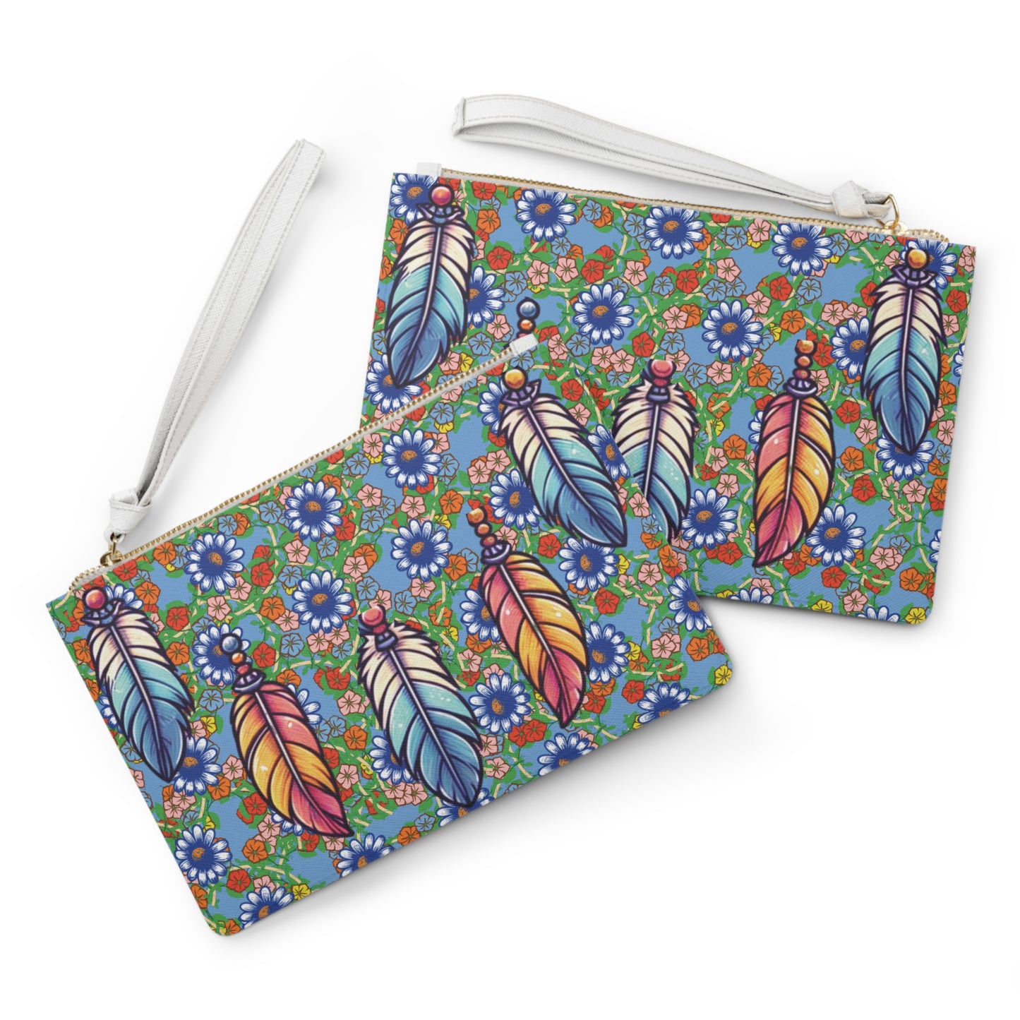 Feathers & Flowers Clutch Bag