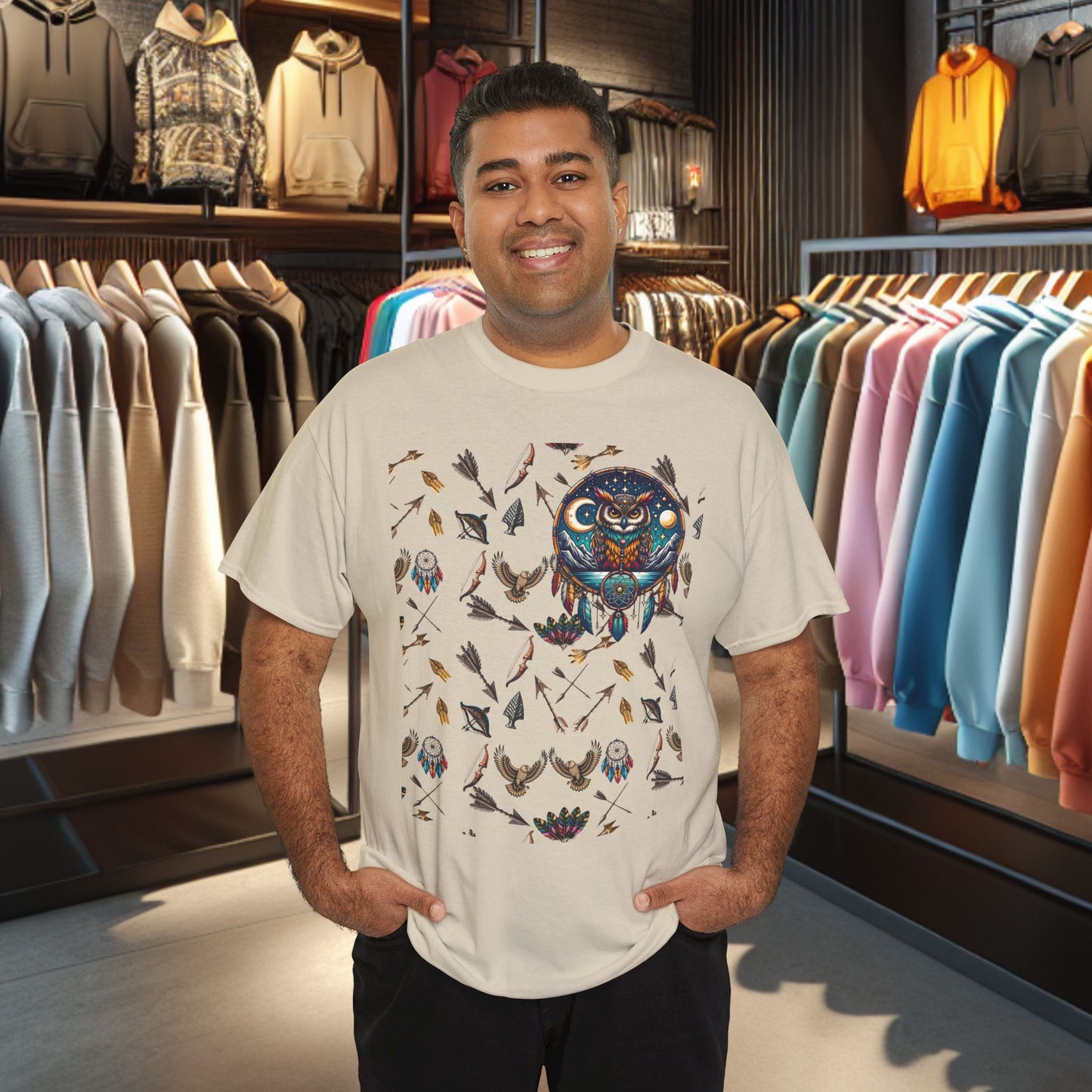 Men's Owl Dreamcatcher Graphic Tee,