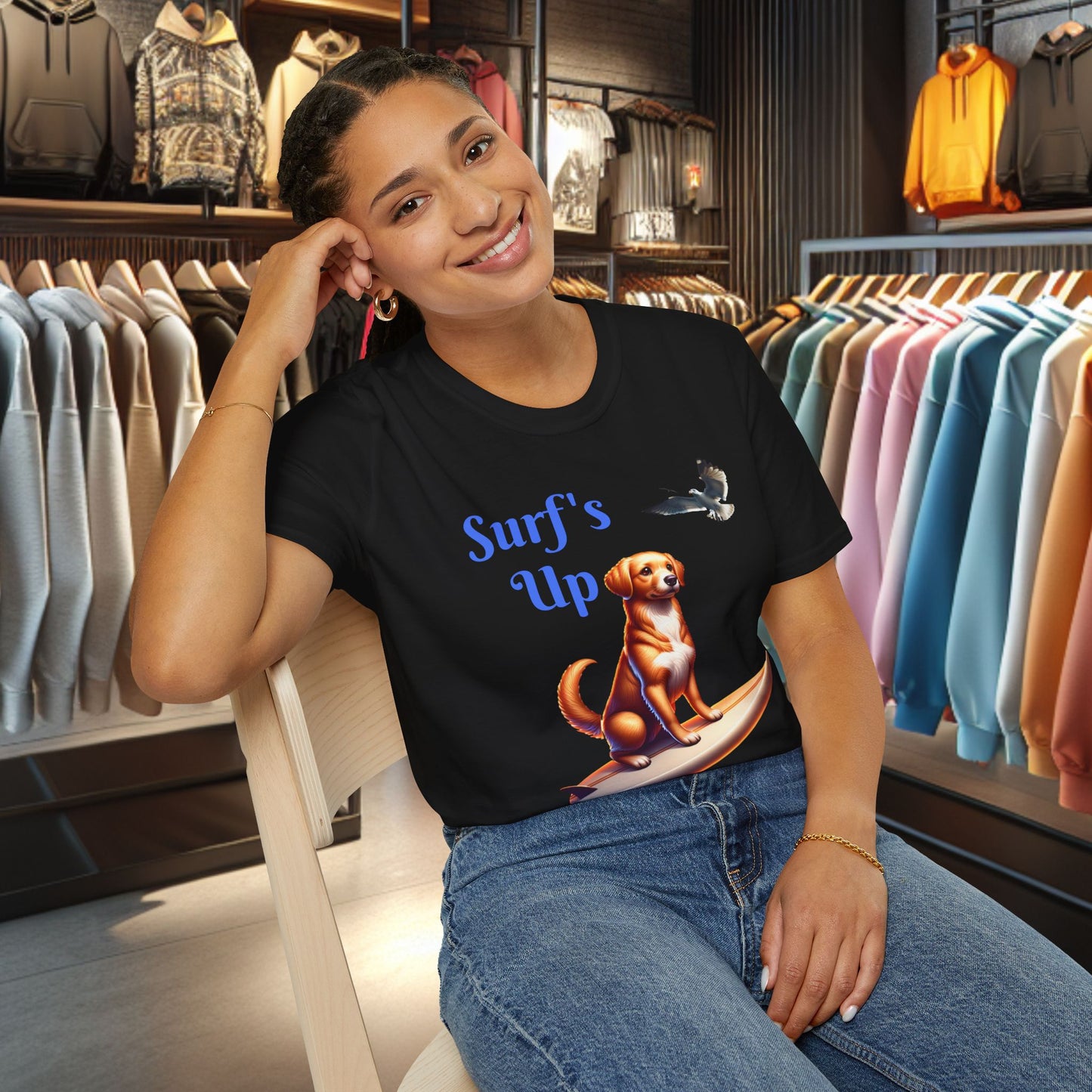 Dog Surfing Unisex T-Shirt - Surf's Up