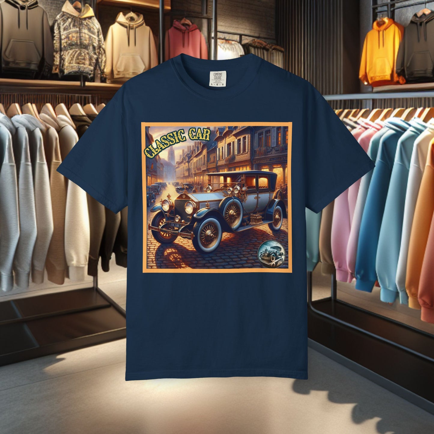 Tee Shirt - Classic Blue Car - T-shirt Blac-