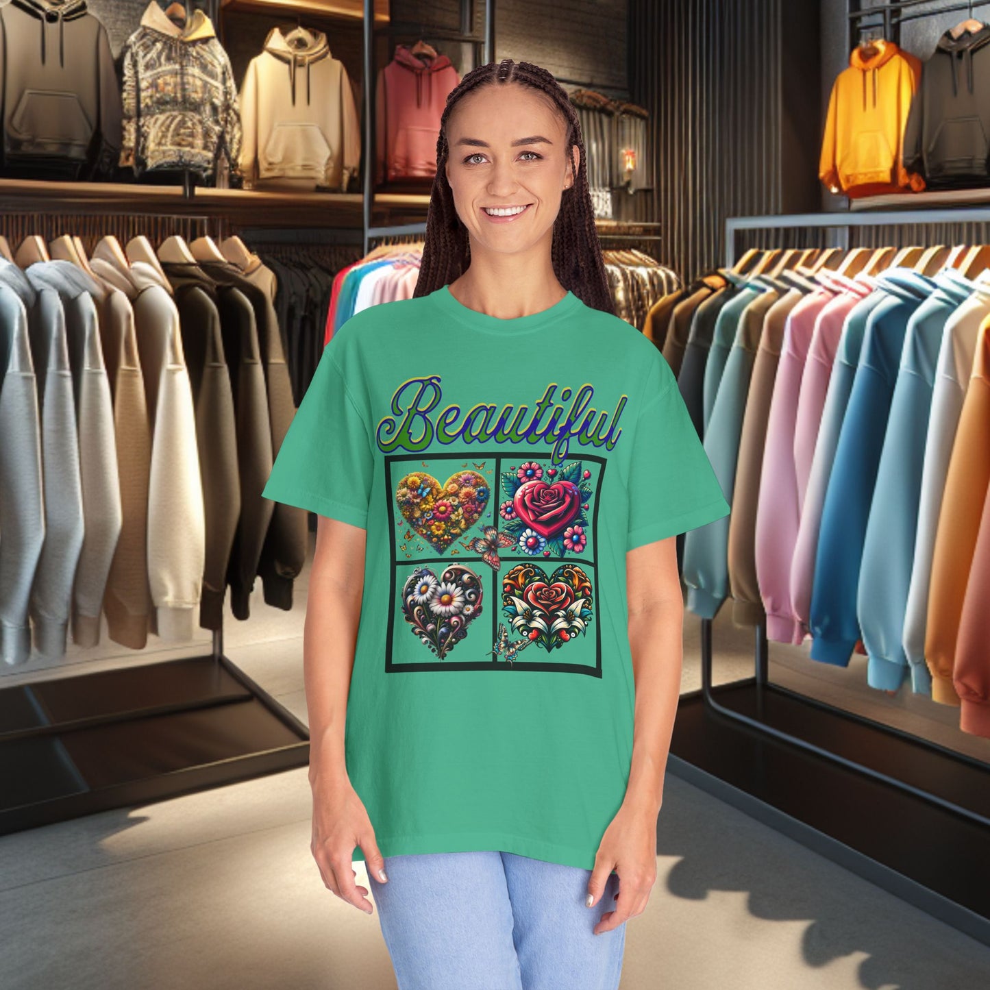Beautiful Hearts Floral Unisex T-shirt