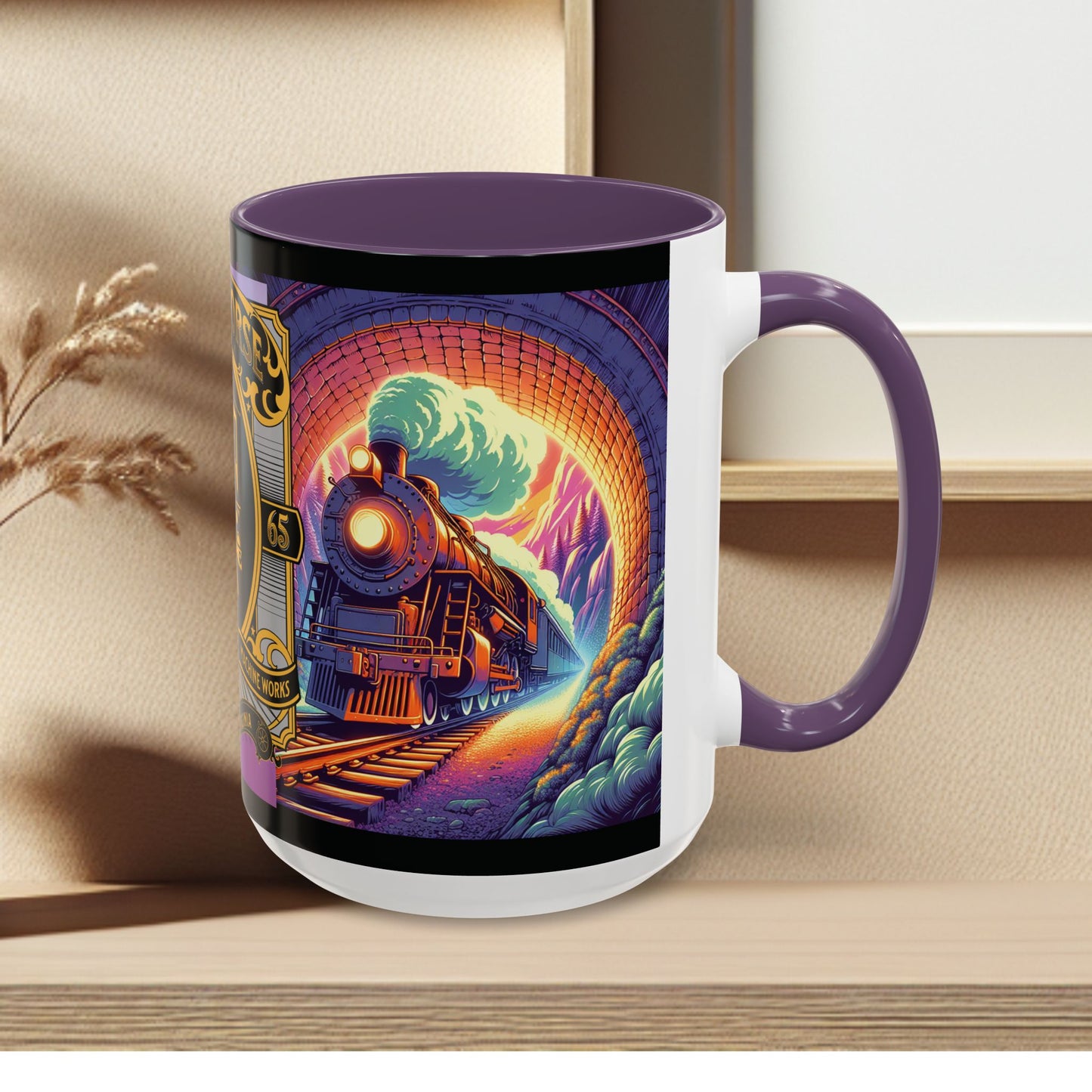 Mug- Steam engine Iron Horse- Accent Coffee Mug (15oz)