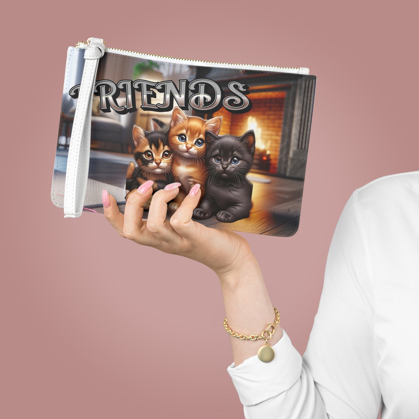Cat Lovers Friends Clutch Bag - Cute Kittens Design