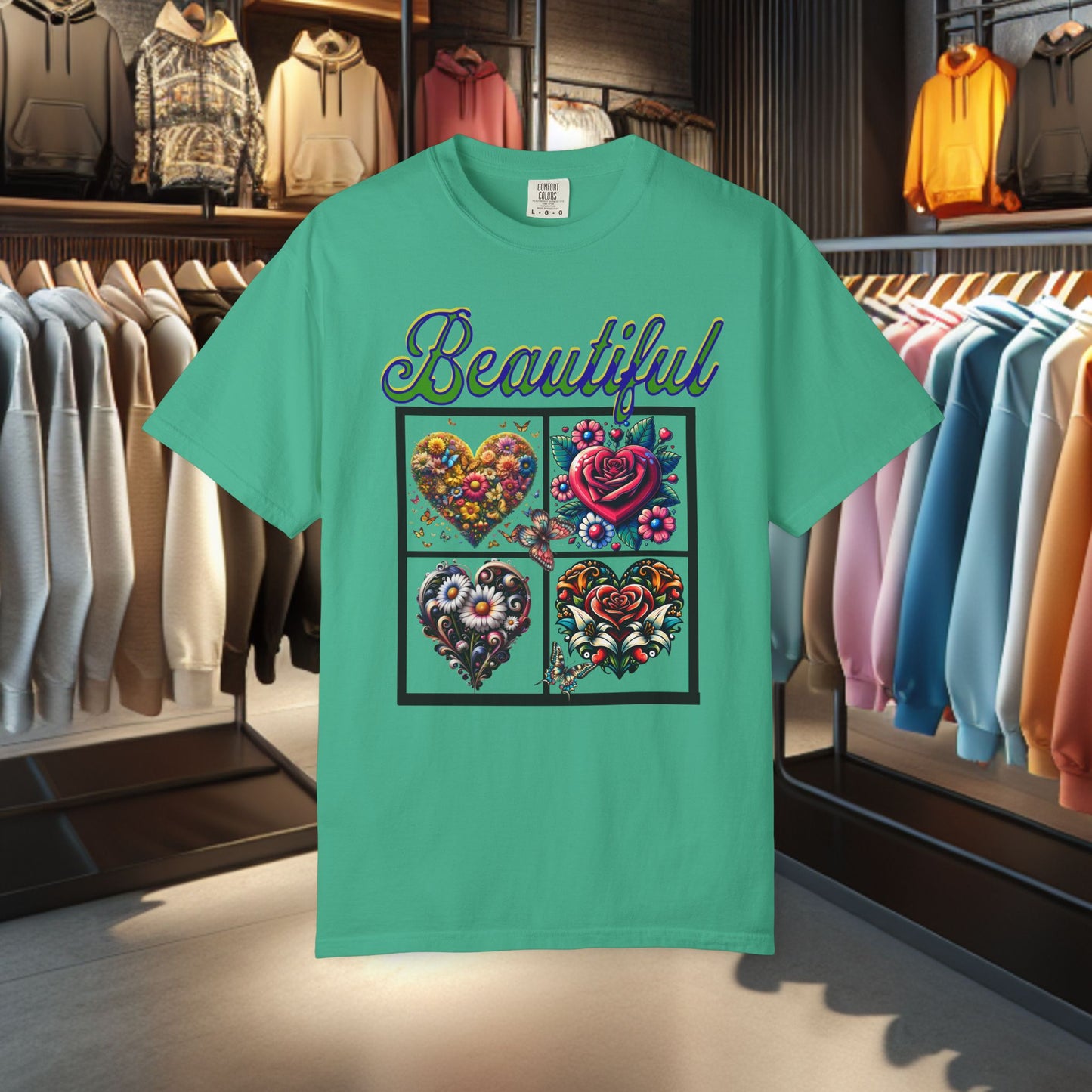 Beautiful Hearts Floral Unisex T-shirt