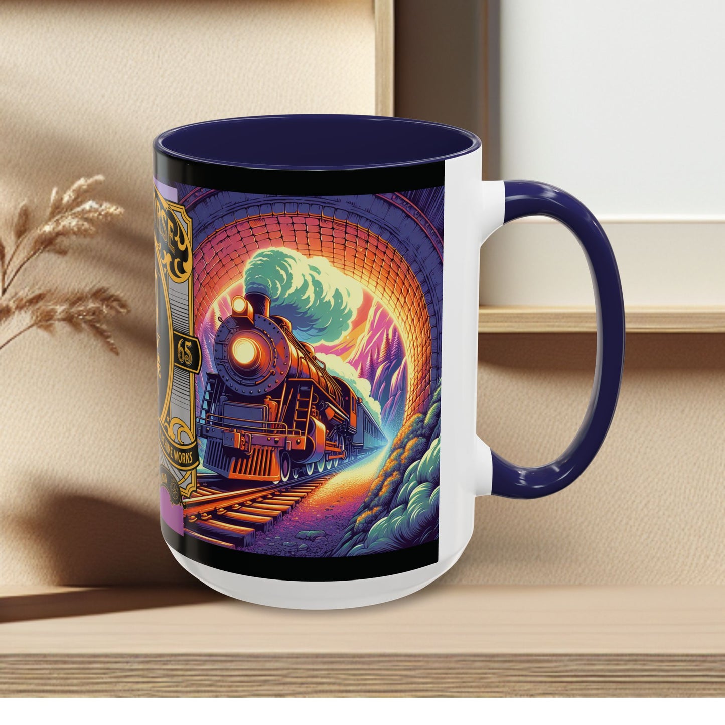 Mug- Steam engine Iron Horse- Accent Coffee Mug (15oz)