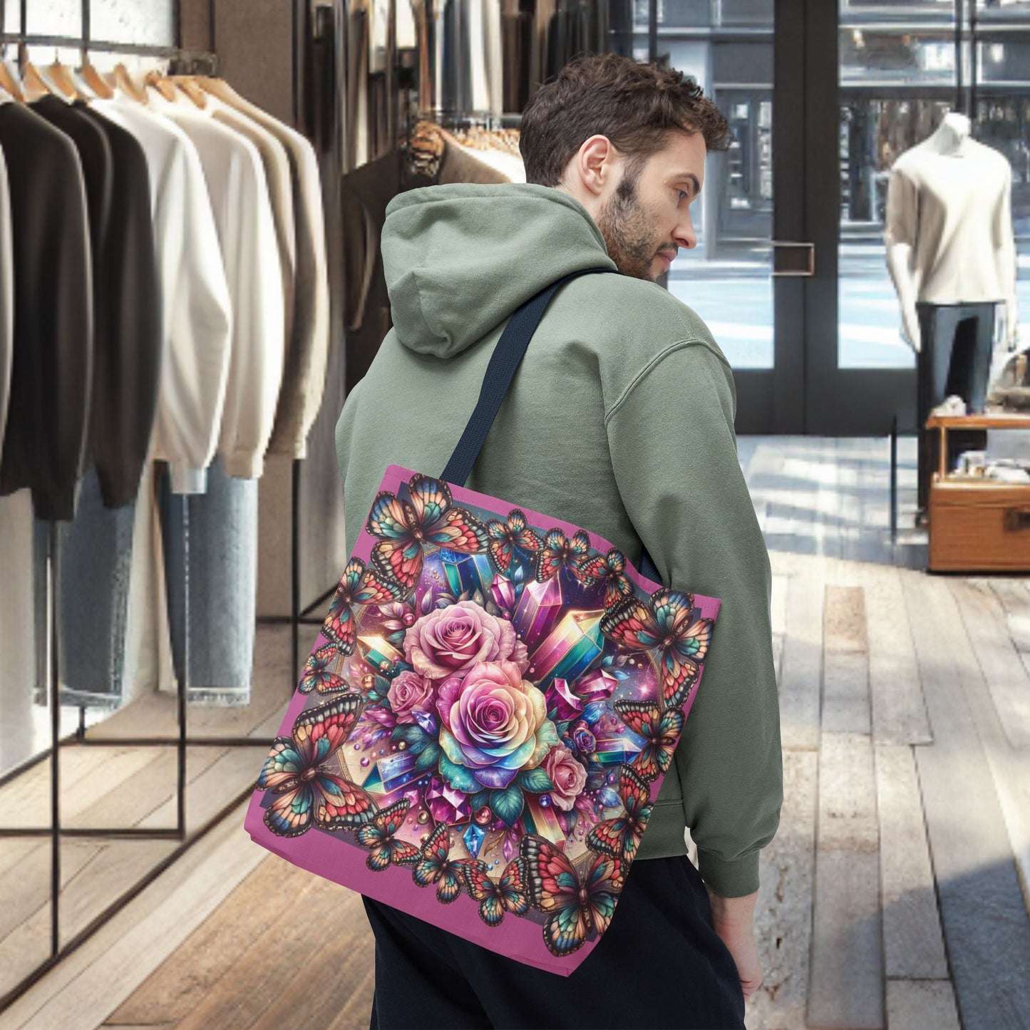 Butterfly Floral Tote Bag