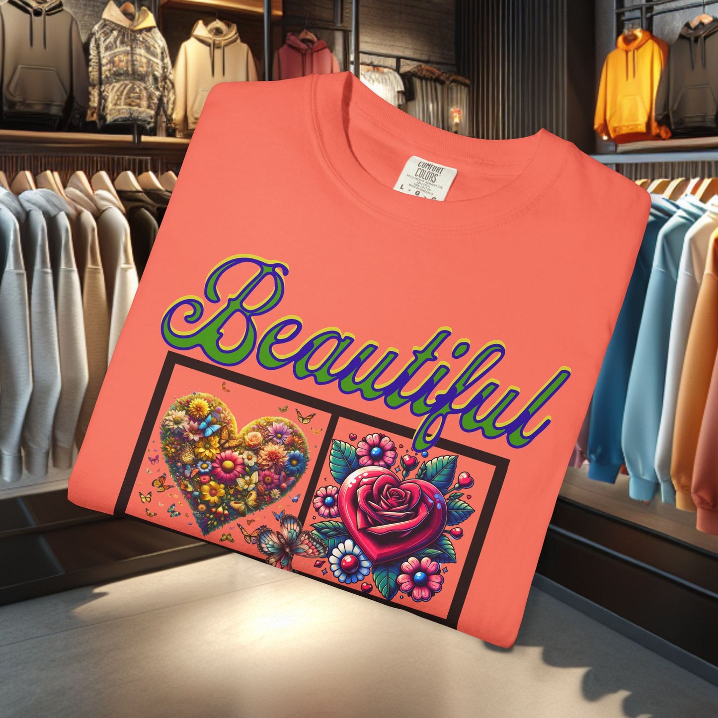 Beautiful Hearts Floral Unisex T-shirt