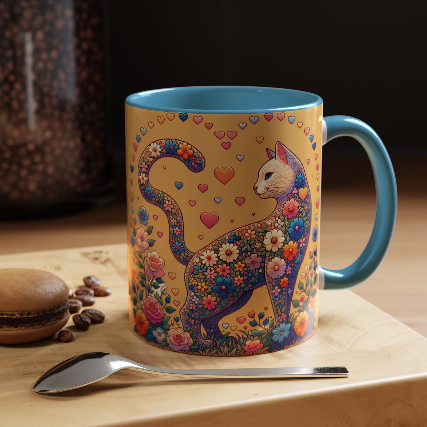 Mug- Loving Cat - Accent Coffee Mug (11oz, 15oz) (AOP)