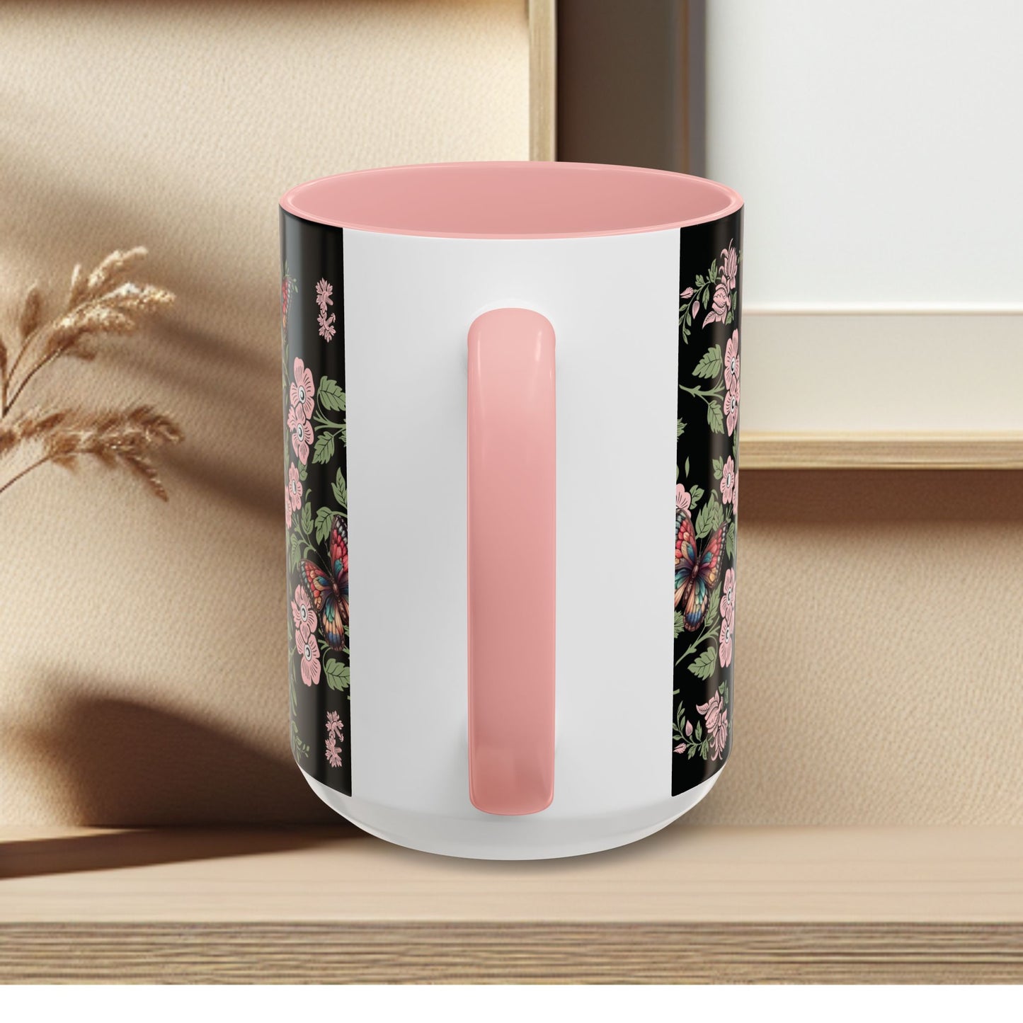 Floral Coffee Mug Black
