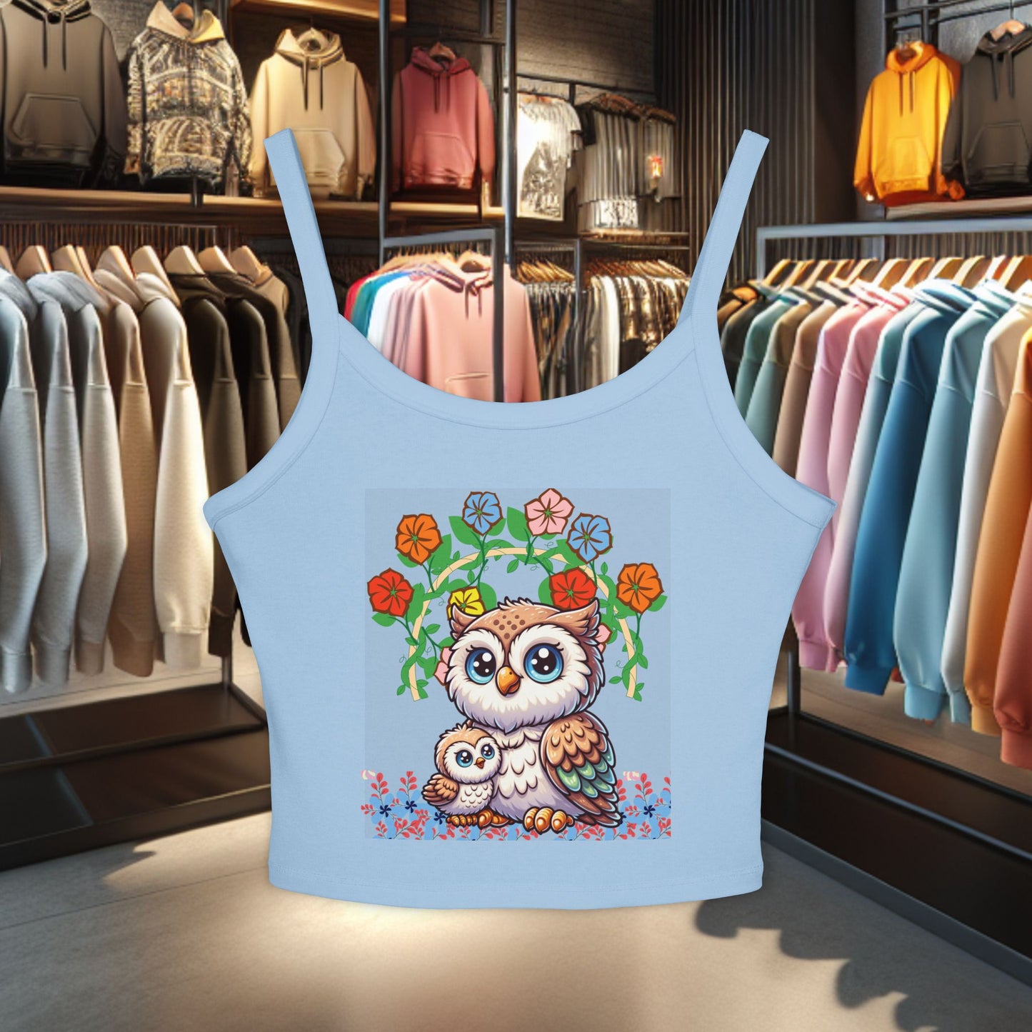 Women's Tank Top - Owl with its baby Design