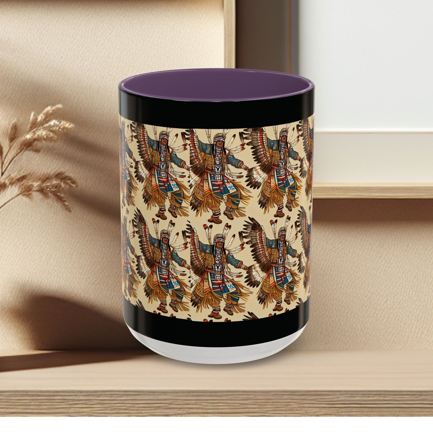 Mug- American Native Dancers Accent Coffee Mug (11, 15oz)