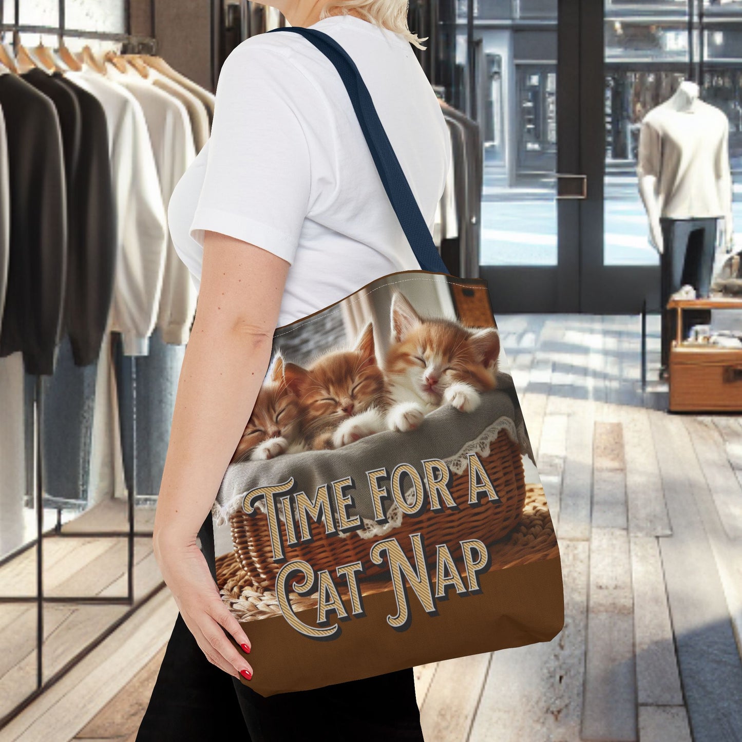 Tote Bag -Time For a Cat Nap Tote Bag (AOP)