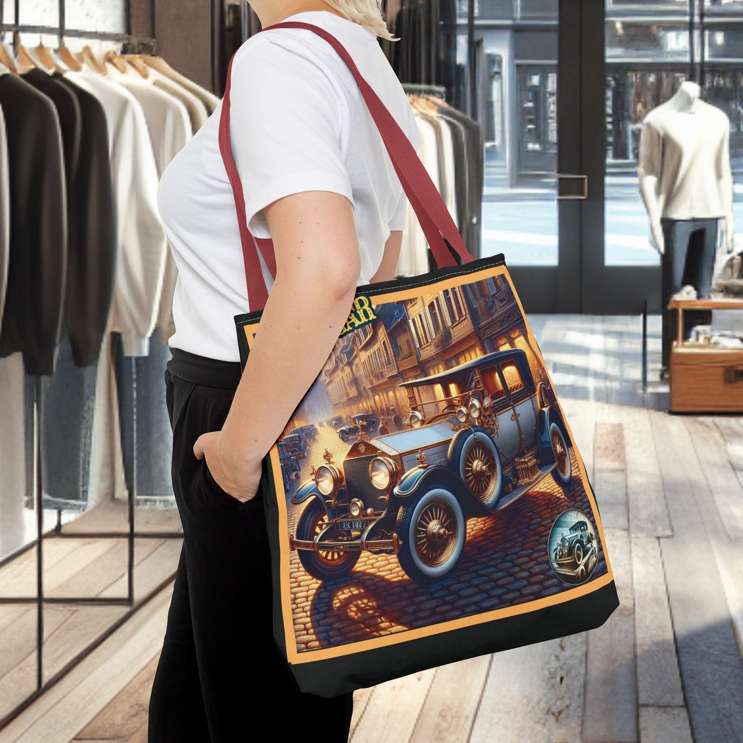 Tote Bag-Classic Car Blue Tote Bag -