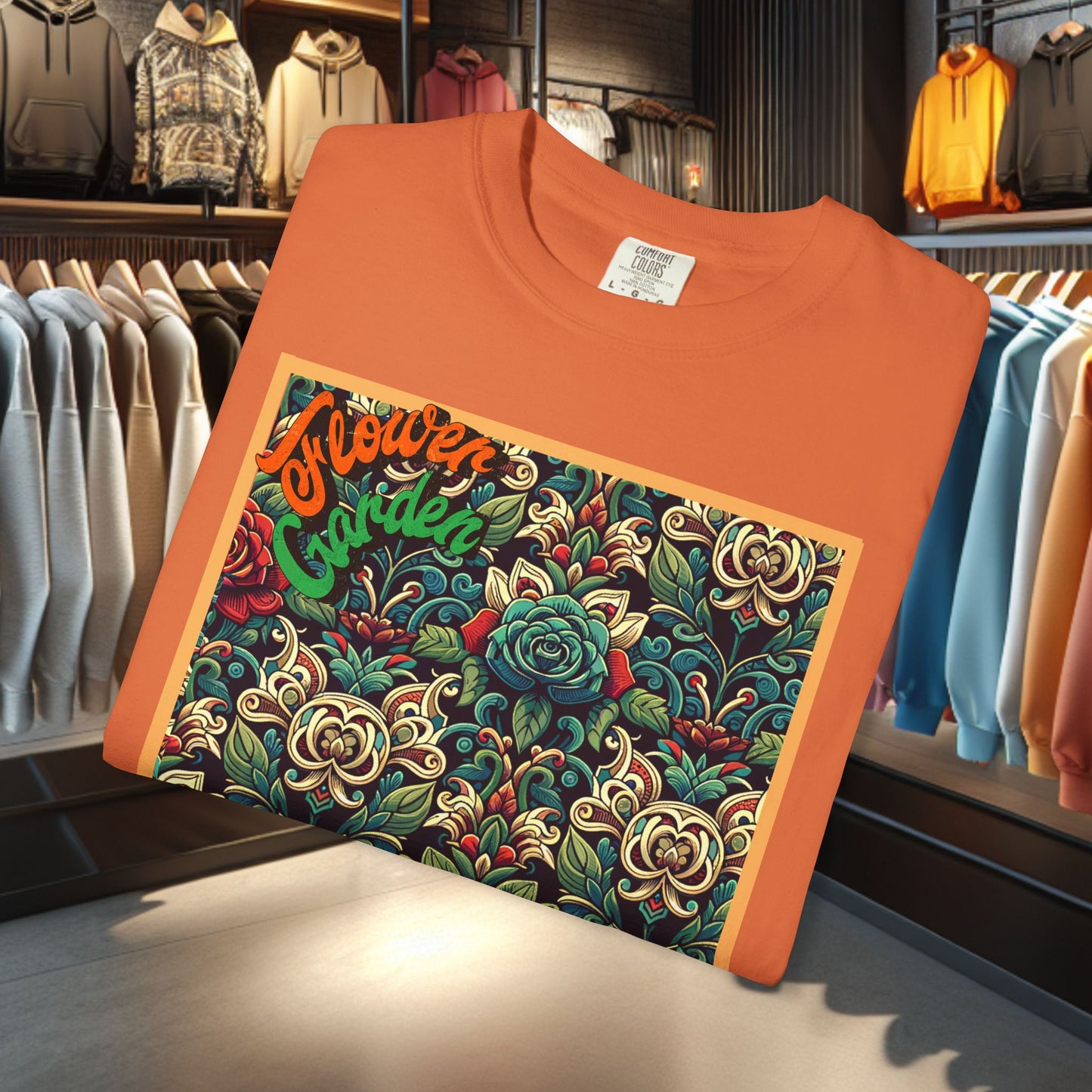 Unisex T-shirt- Flower Garden - Comfort Colors 1717-