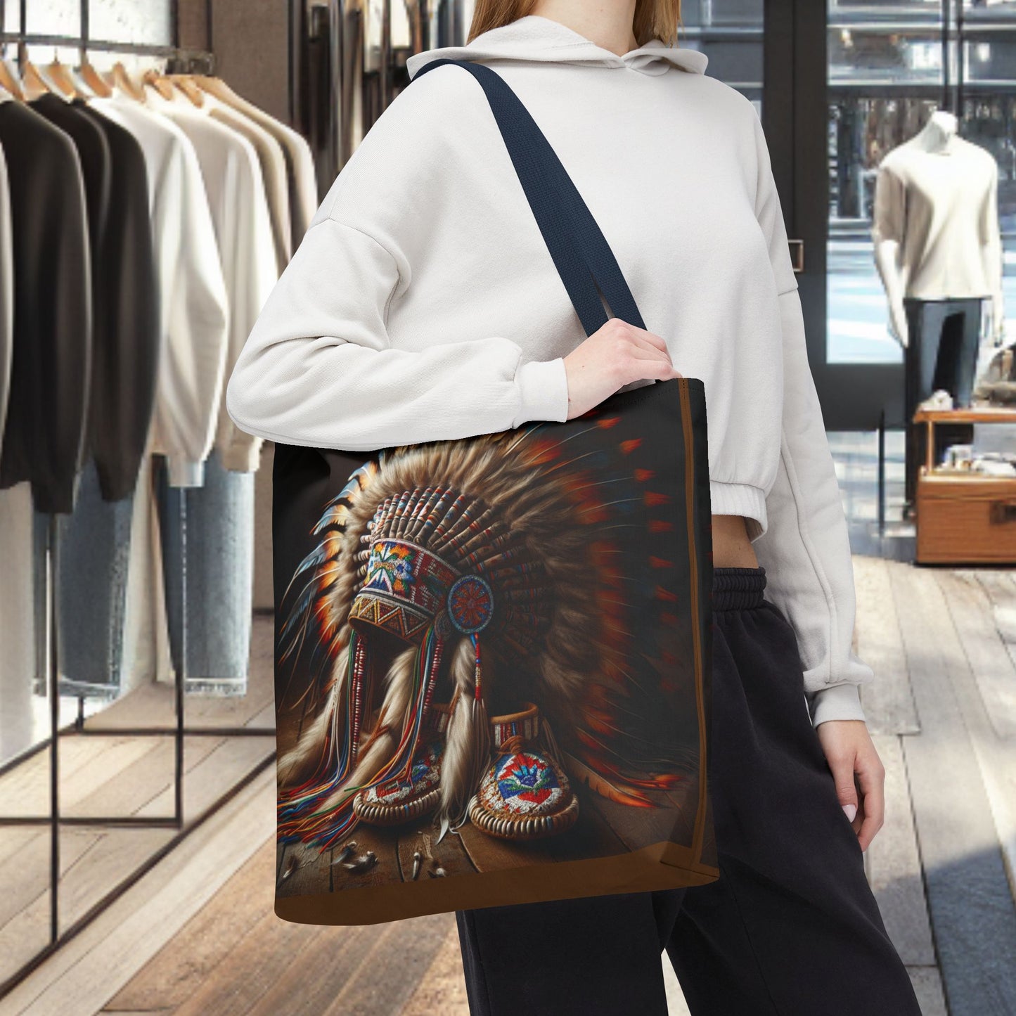Native War Bonnet Tote Bag - Tribal Style Accessories