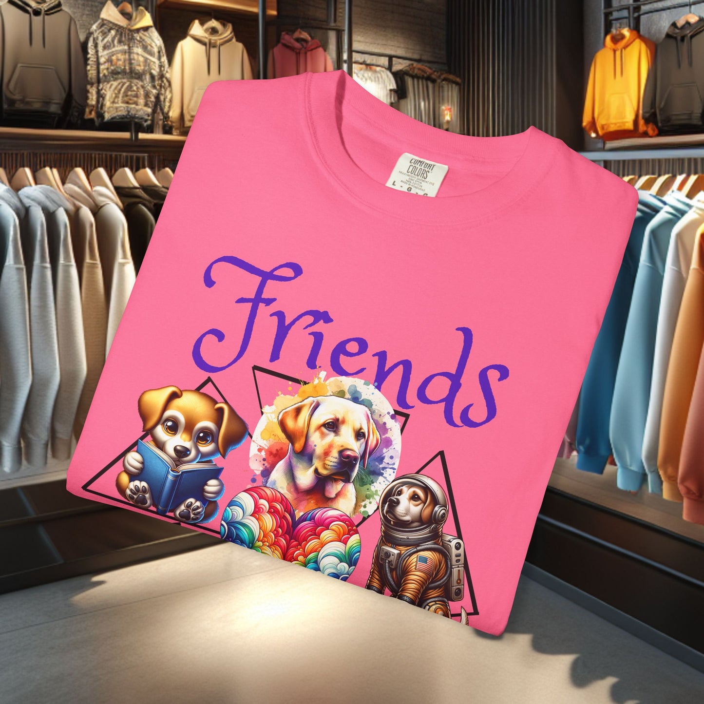 Dog Friends Unisex T-Shirt - Dog Lover's Gift, Cute Dogs