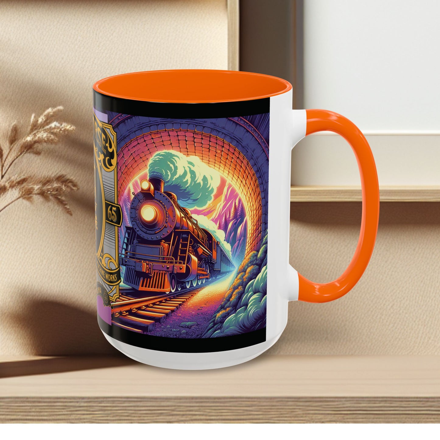 Mug- Steam engine Iron Horse- Accent Coffee Mug (15oz)