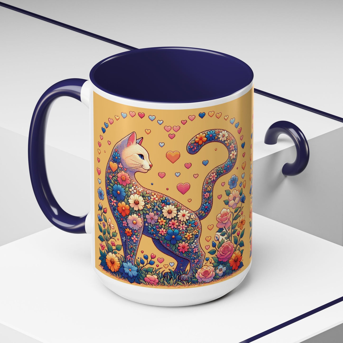 Mug- Loving Cat - Accent Coffee Mug (11oz, 15oz) (AOP)