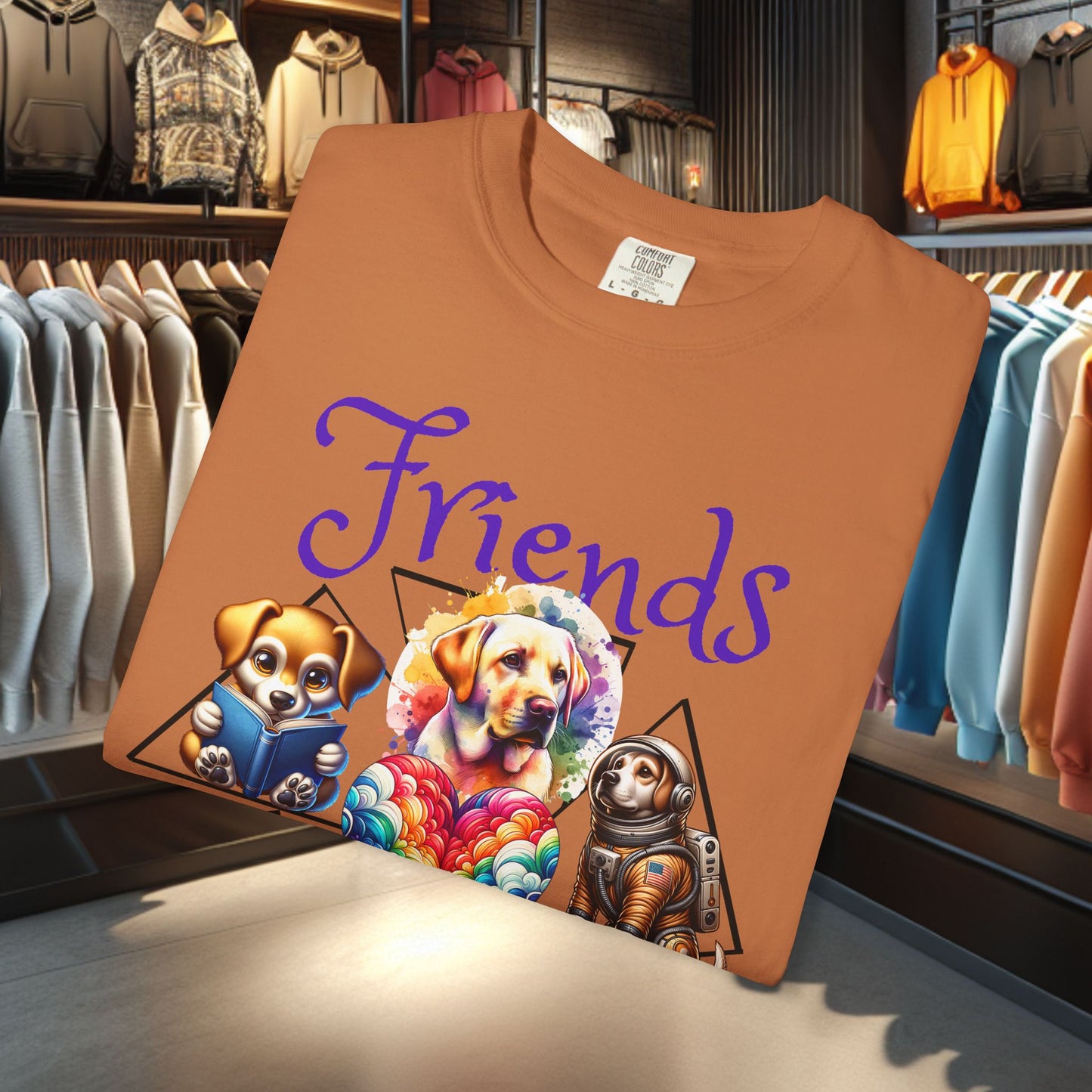 Dog Friends Unisex T-Shirt - Dog Lover's Gift, Cute Dogs