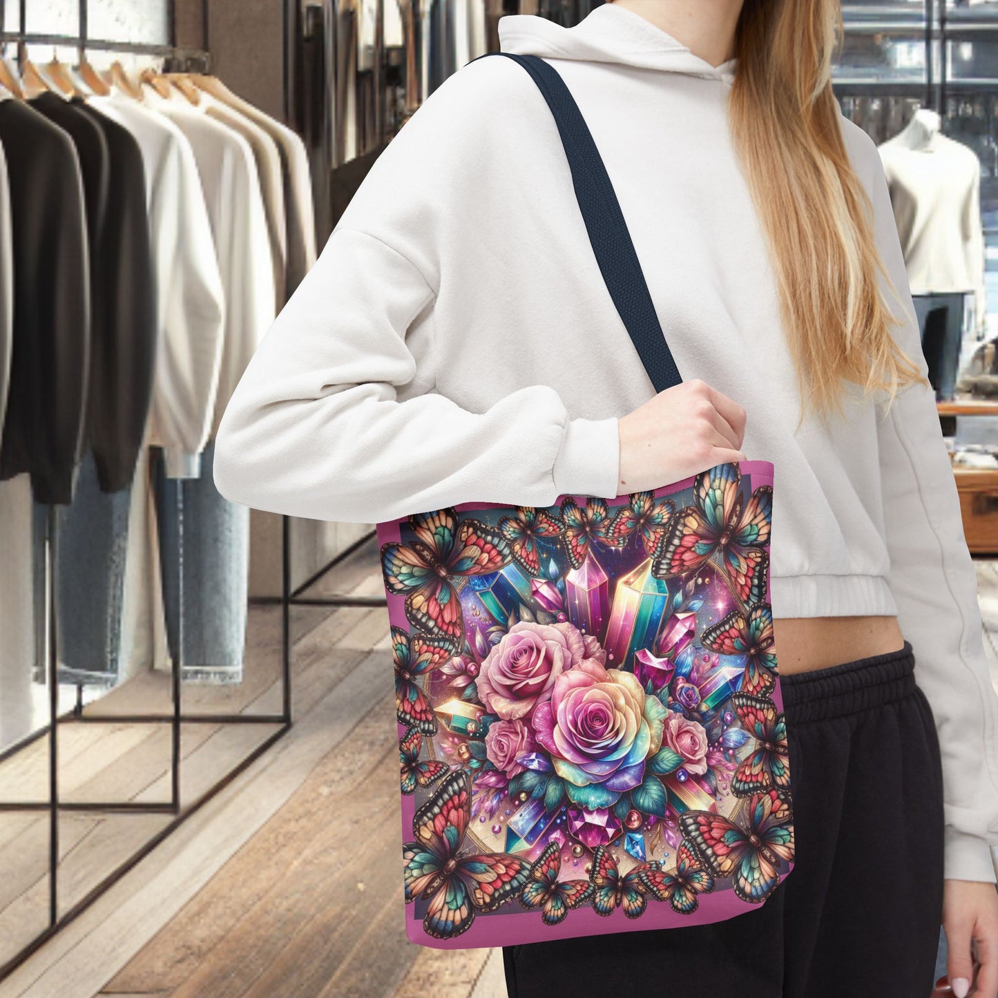 Butterfly Floral Tote Bag