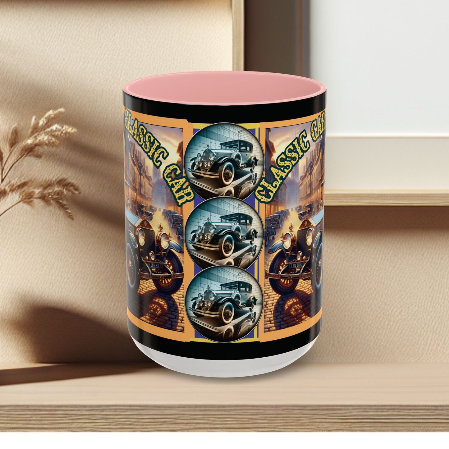 Mug-Blue Classic Car - Accent Coffee Mug (11oz, 15oz)