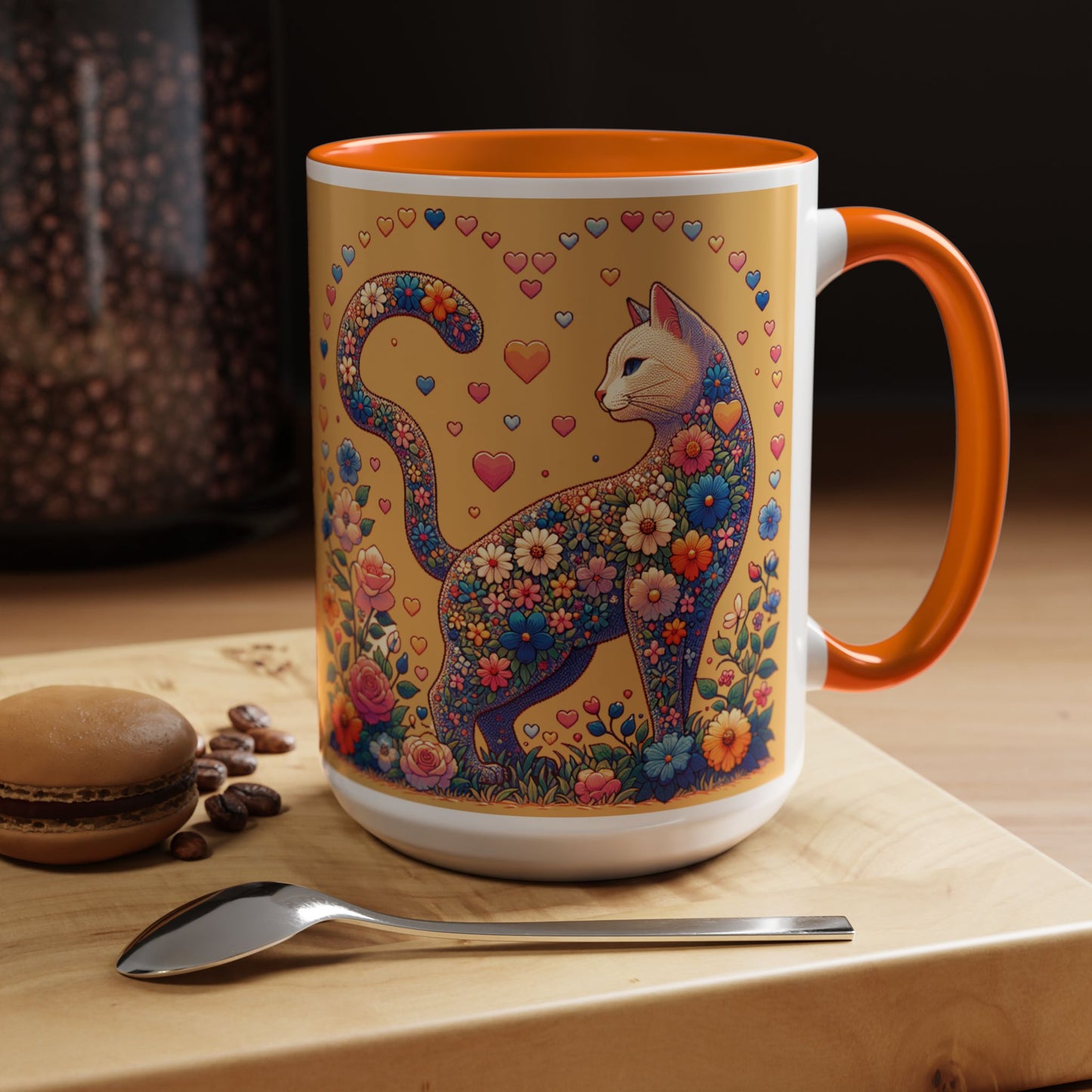 Mug- Loving Cat - Accent Coffee Mug (11oz, 15oz) (AOP)