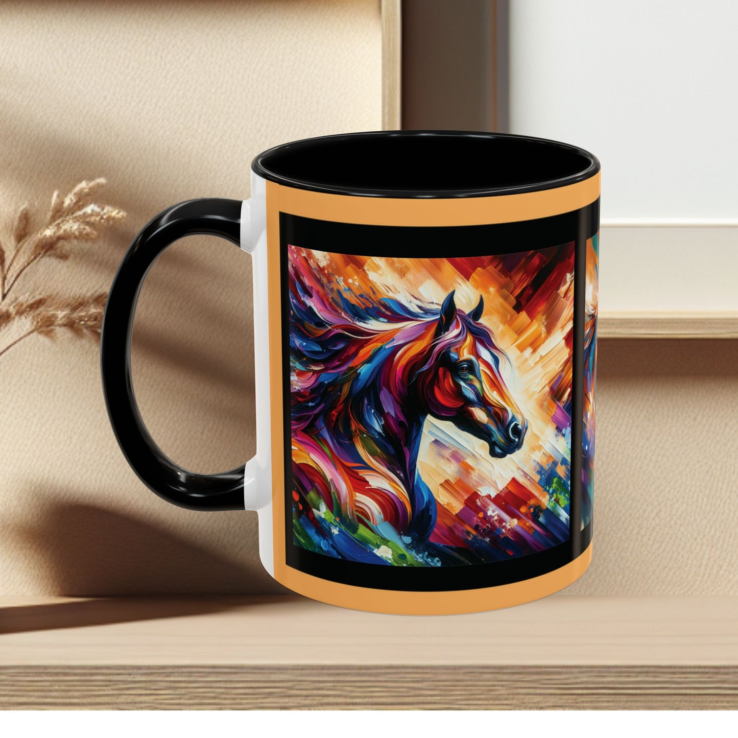 Mug Coffee Multi Color Horses 11oz 15oz