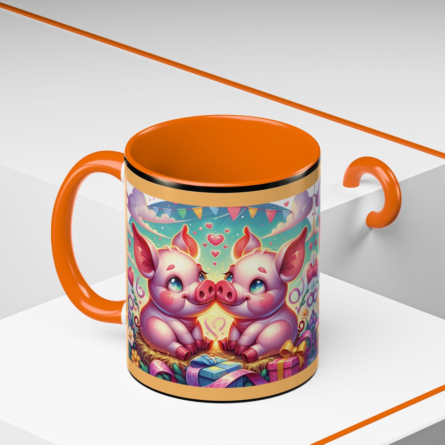 Coffee Mug Love Pigs Picknick 11, 15oz