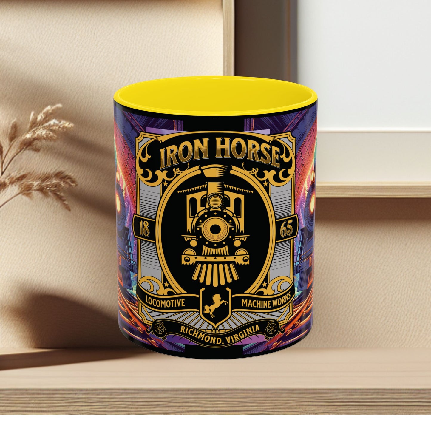 Mug- Steam Engine Iron Horse Accent Coffee Mug (11oz)
