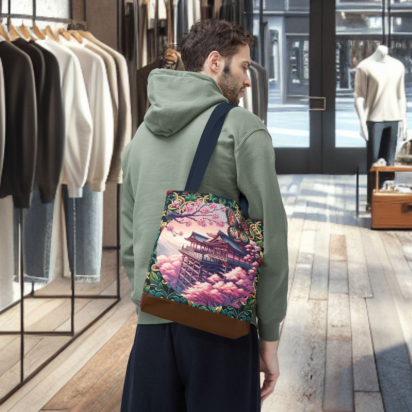 Sakura Butterfly Tote Bag