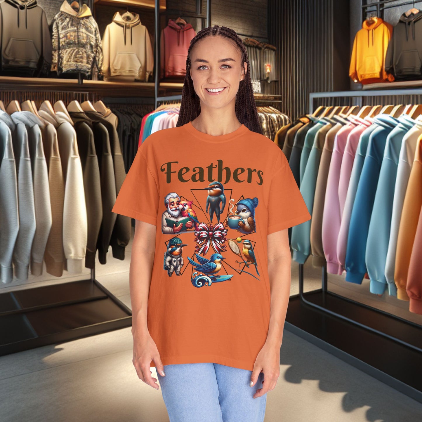 Boho Feathers T-shirt - Bird Lover's Garment