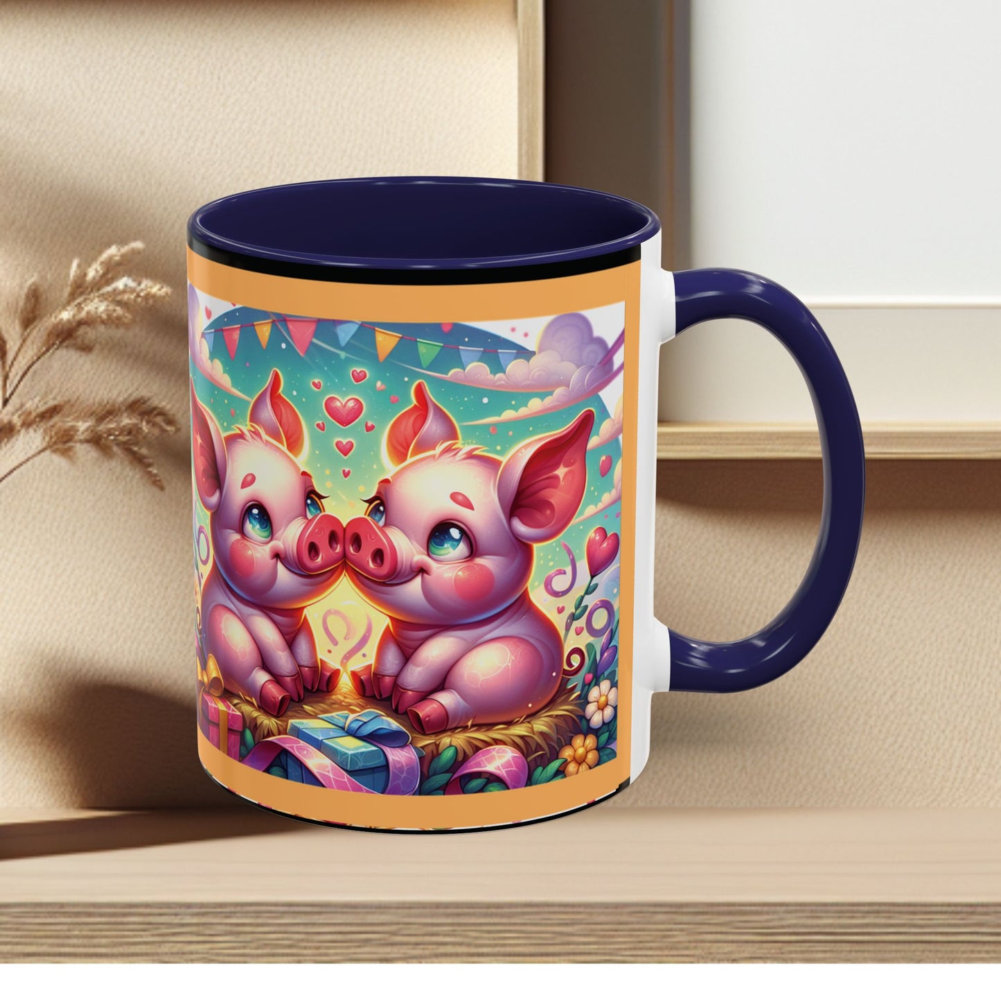 Coffee Mug Love Pigs Picknick 11, 15oz