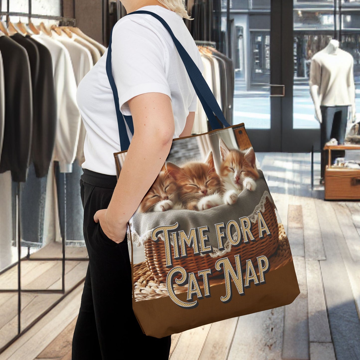 Tote Bag -Time For a Cat Nap Tote Bag (AOP)