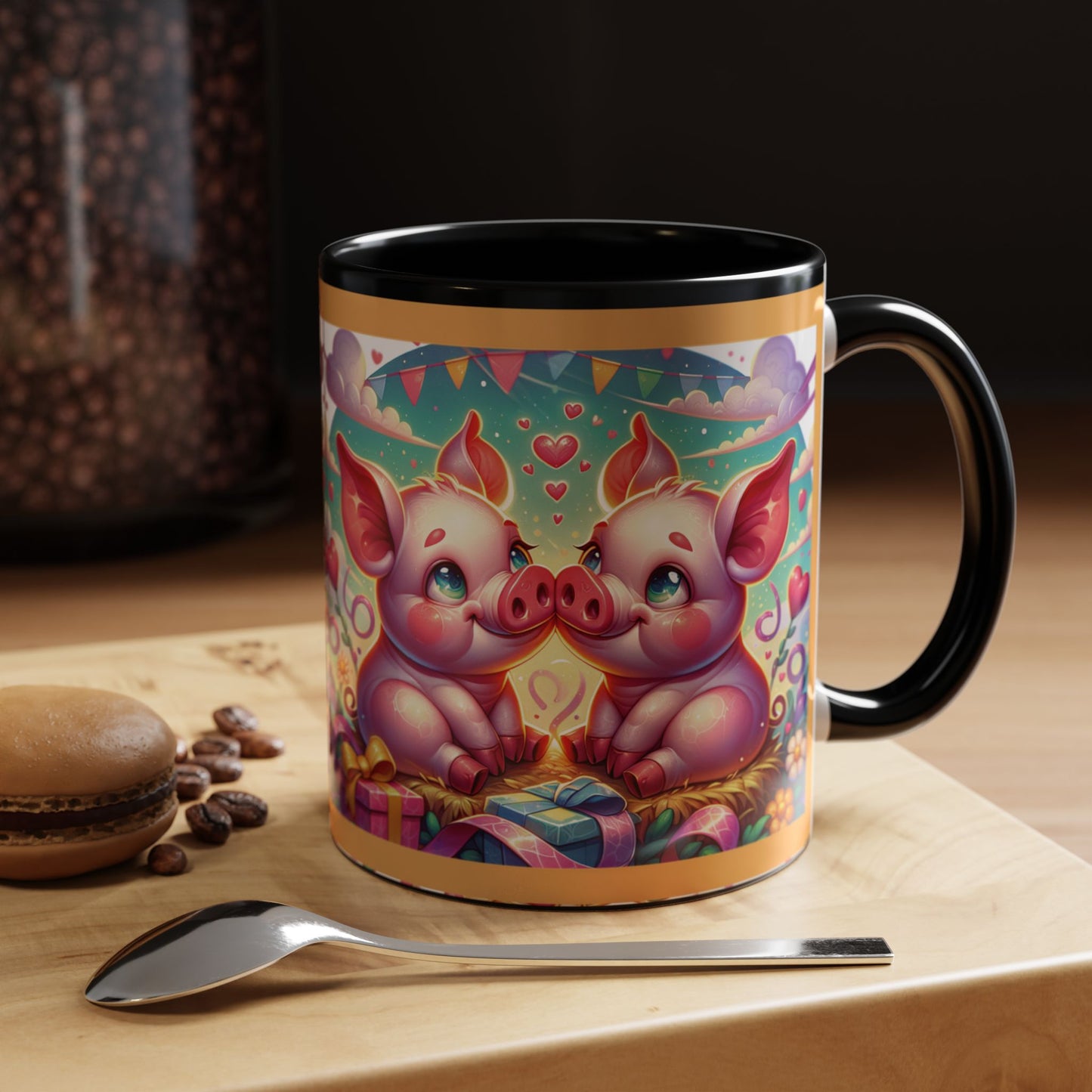 Coffee Mug Love Pigs Picknick 11, 15oz