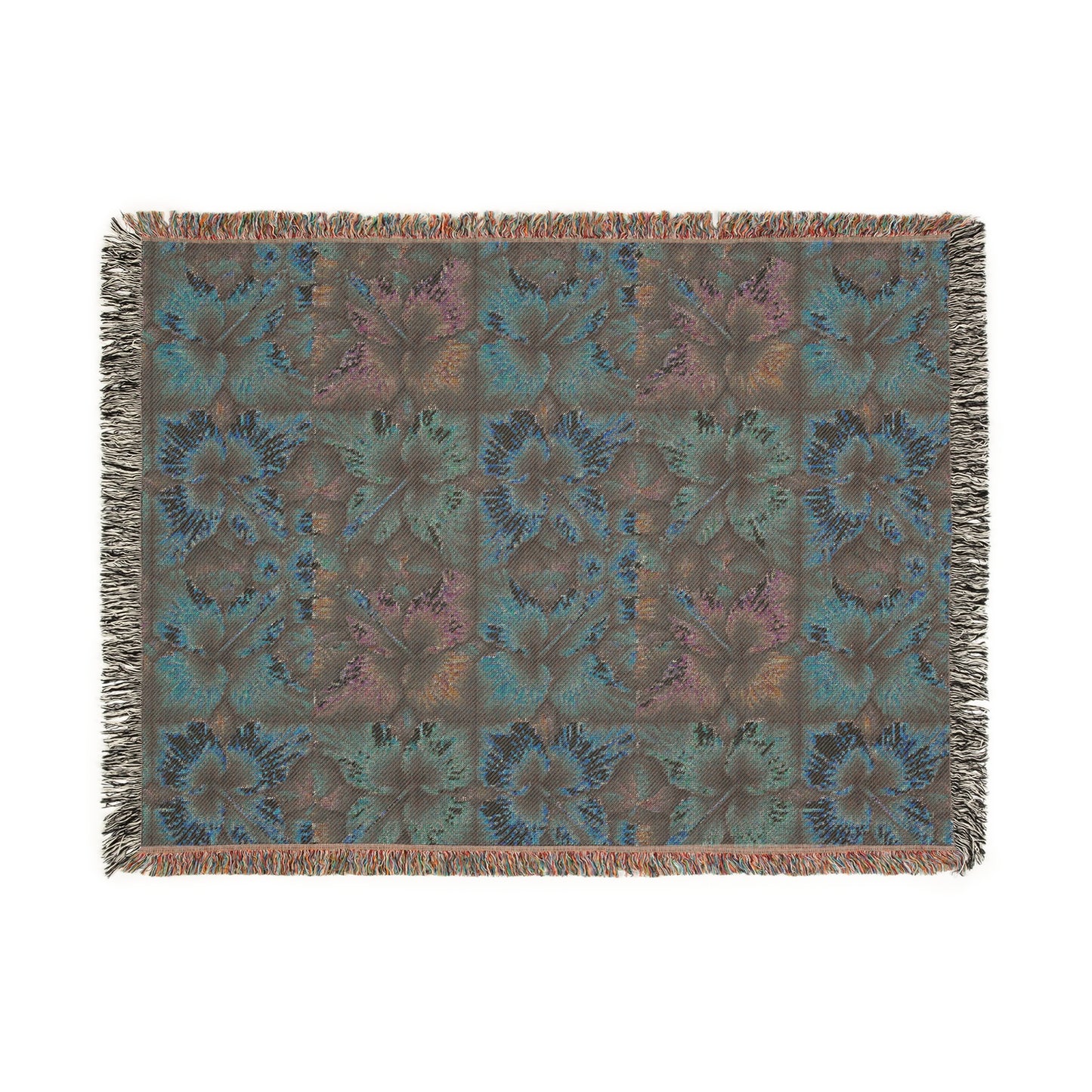 Vibrant Floral Woven Blanket