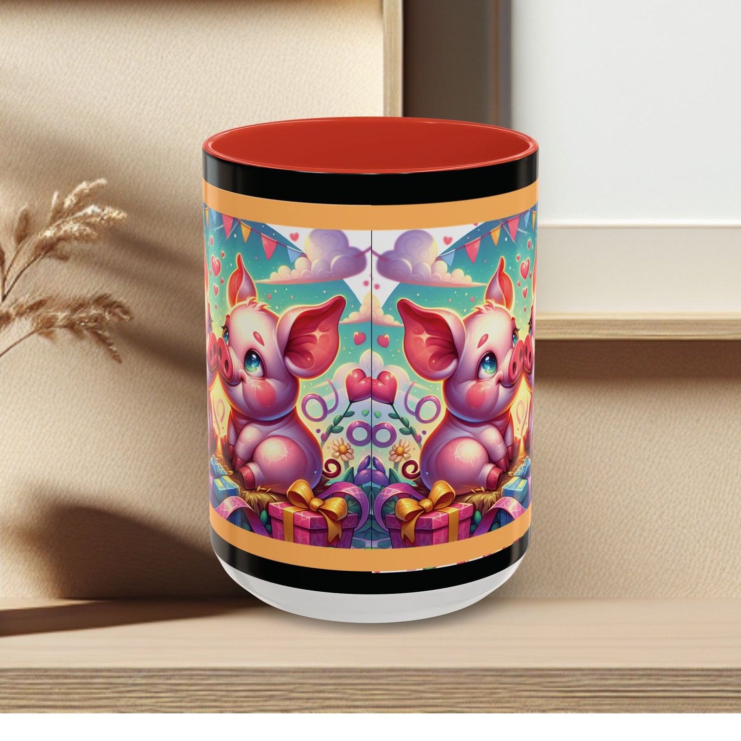 Coffee Mug Love Pigs Picknick 11, 15oz