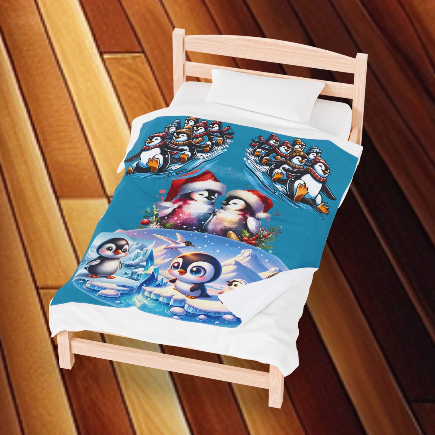 Penguins at Play - Velveteen Plush Blanket