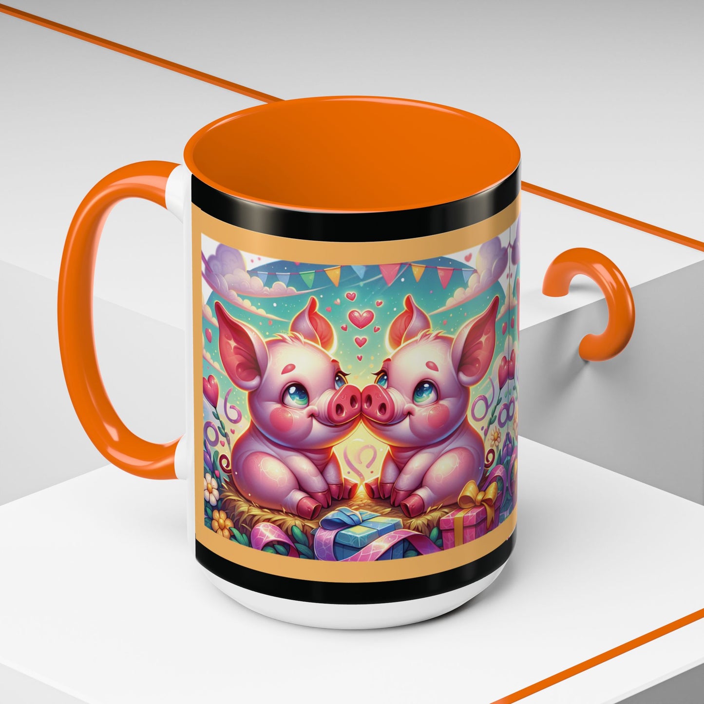 Coffee Mug Love Pigs Picknick 11, 15oz
