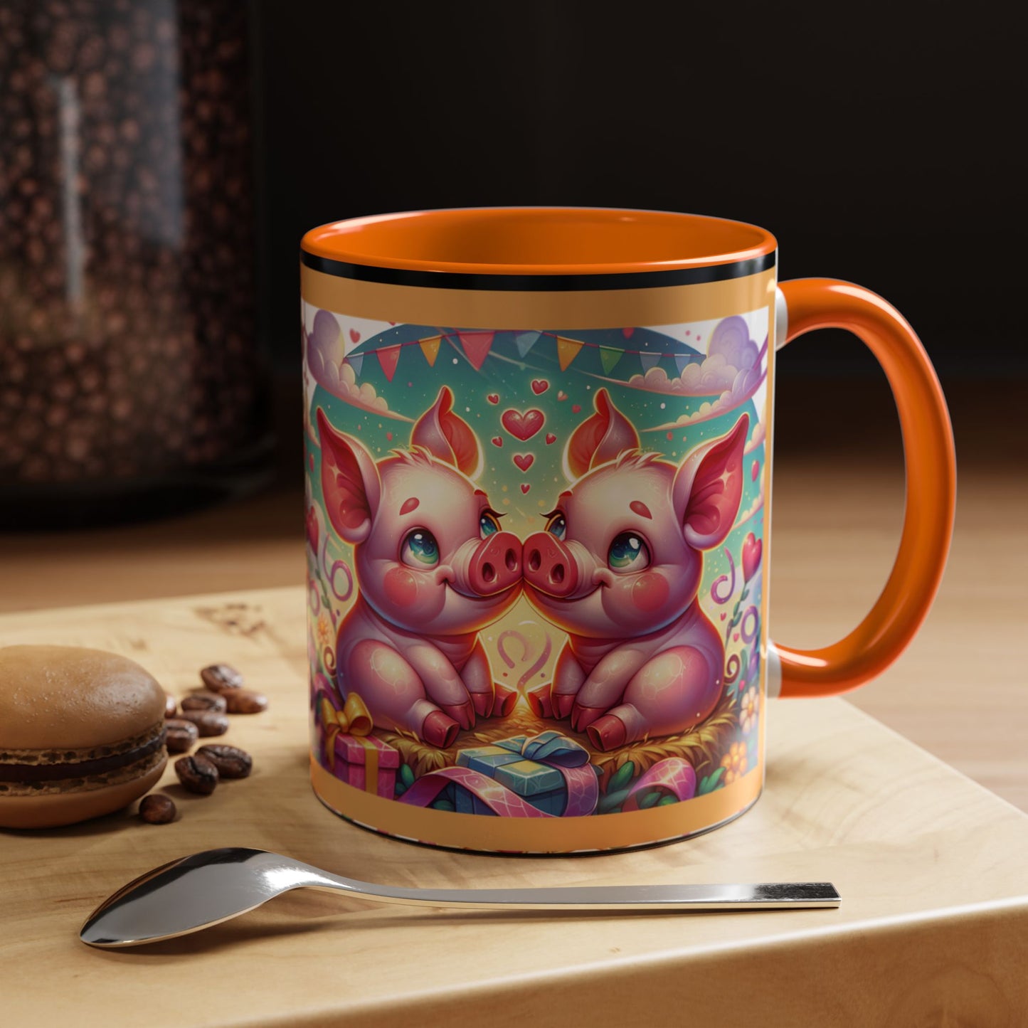 Coffee Mug Love Pigs Picknick 11, 15oz
