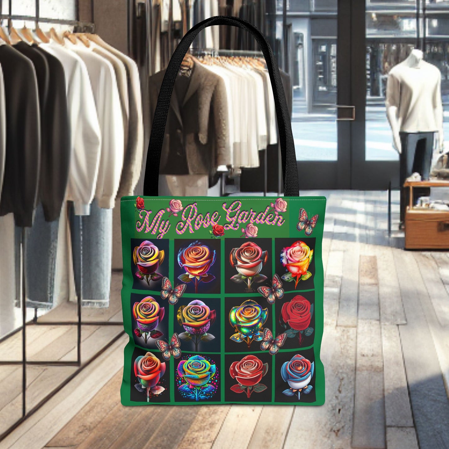 My Rose Garden Floral Tote Bag - Colorful Floral Prints for Garden Lovers