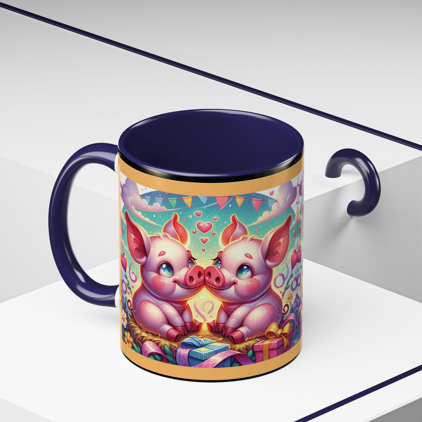 Coffee Mug Love Pigs Picknick 11, 15oz