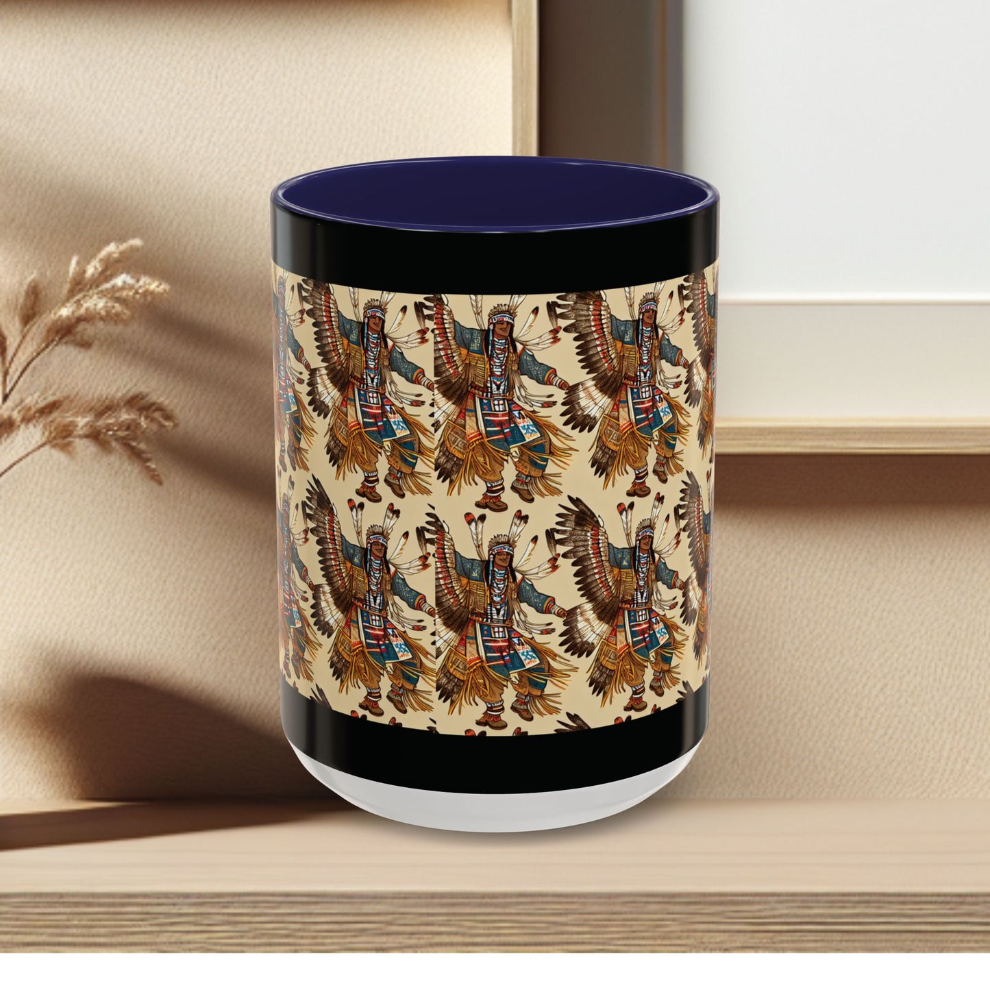 Mug- American Native Dancers Accent Coffee Mug (11, 15oz)