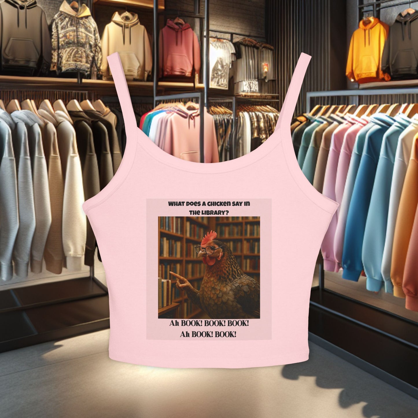 Chicken in Library - Women's Tank Top