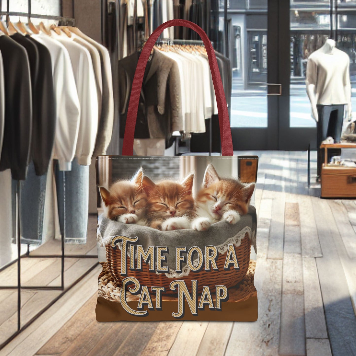 Tote Bag -Time For a Cat Nap Tote Bag (AOP)