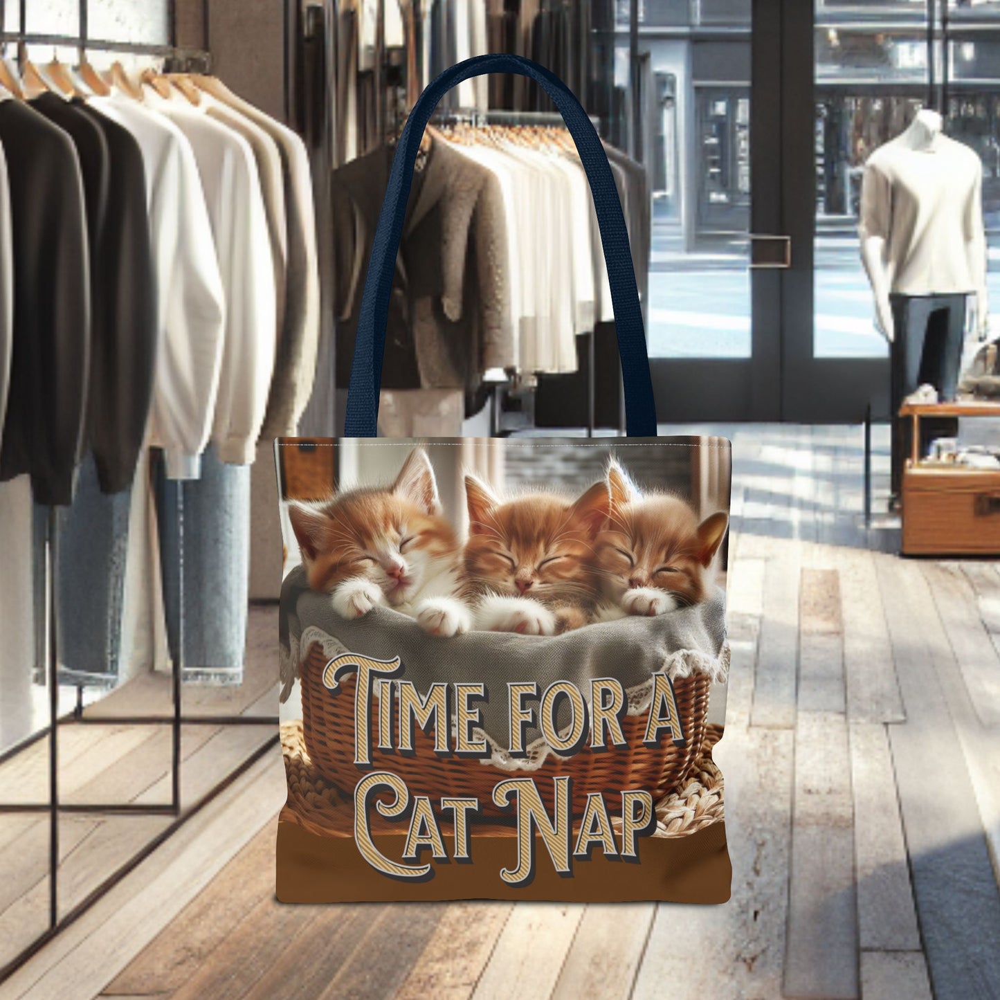 Tote Bag -Time For a Cat Nap Tote Bag (AOP)