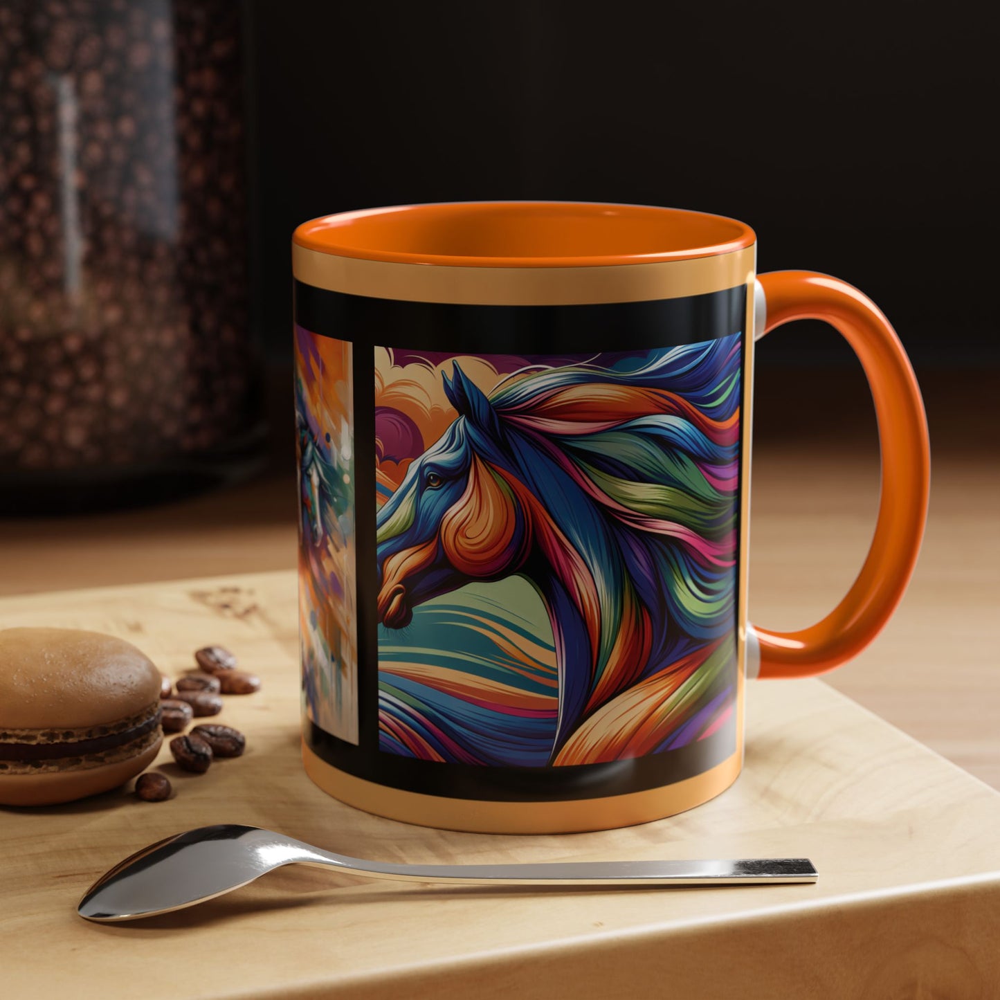 Mug Coffee Multi Color Horses 11oz 15oz