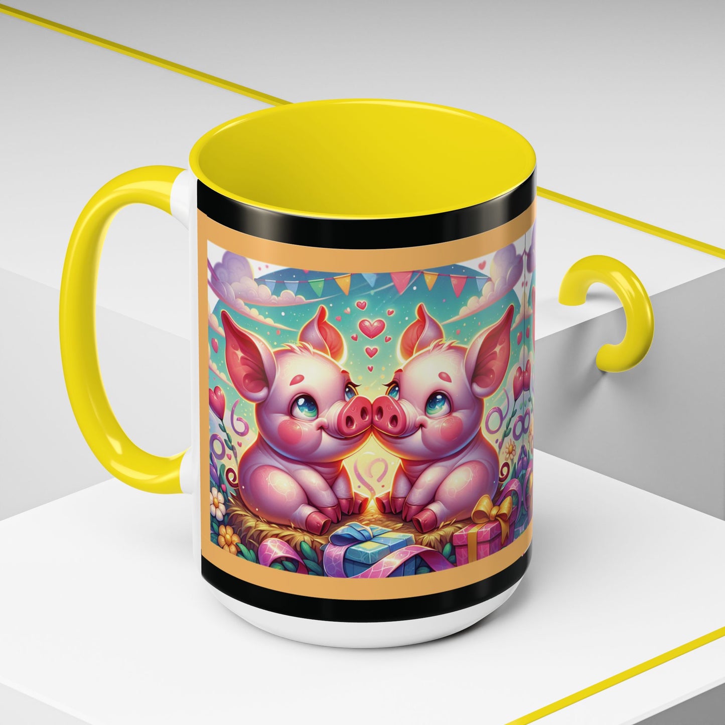 Coffee Mug Love Pigs Picknick 11, 15oz