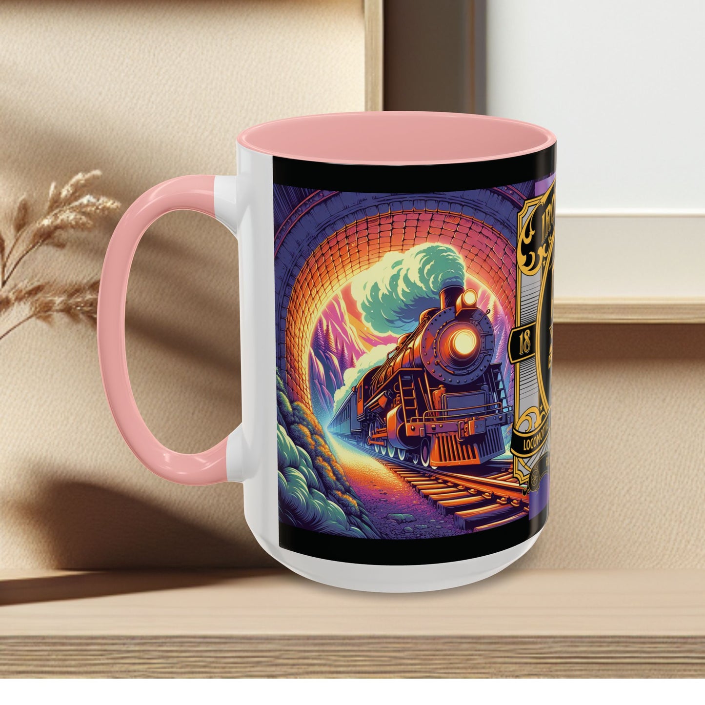 Mug- Steam engine Iron Horse- Accent Coffee Mug (15oz)